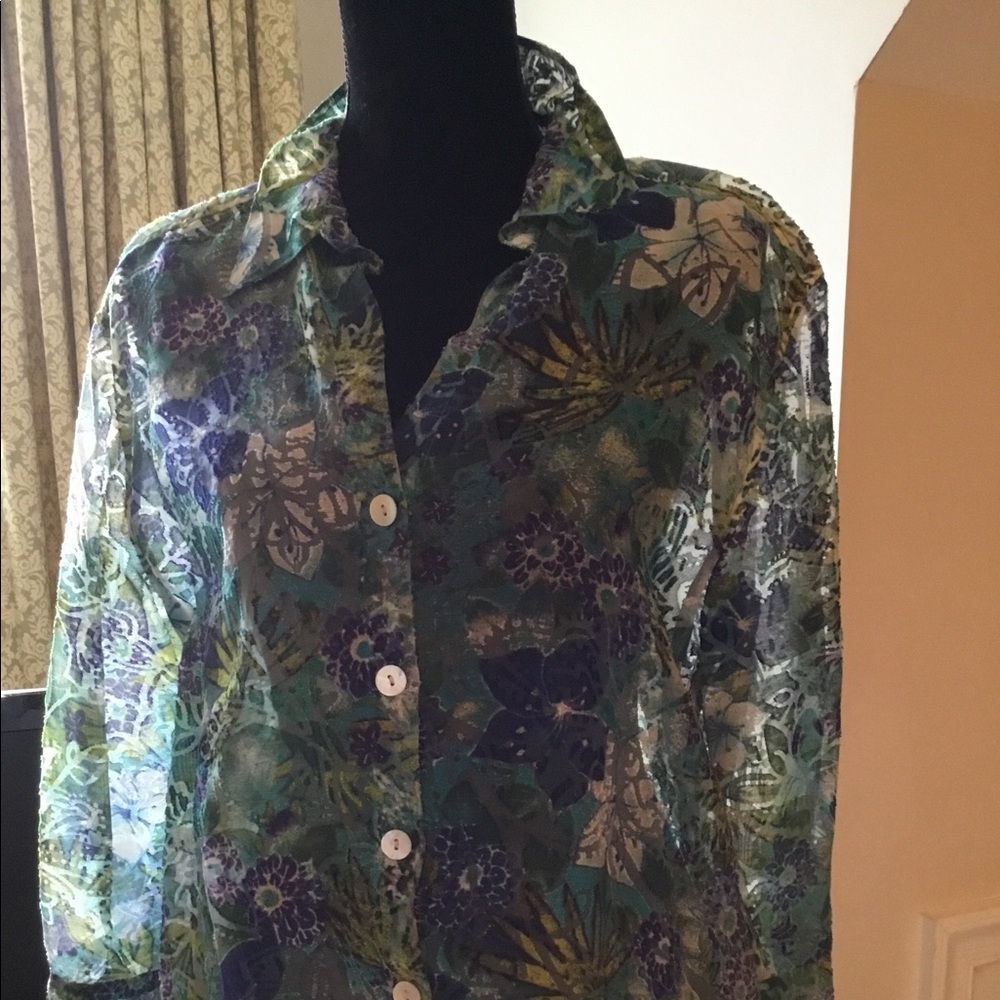 Chico’s Semi-Sheer Button Down